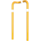 Anti-nudge hoop 90 | one sided- deep version | steel tube  76 mm | yellow / black | one-sided, left | height above ground: 1150 mm | for casting in concrete